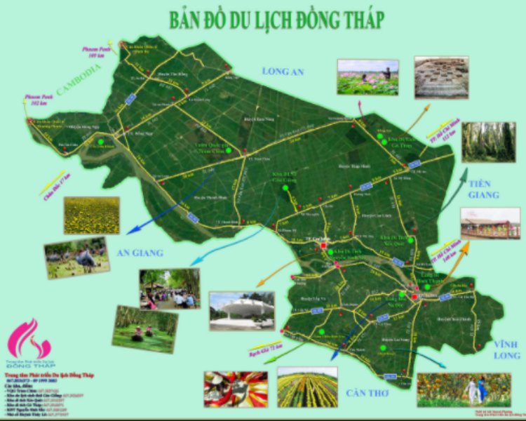 Bản đồ du lịch Đồng Tháp 