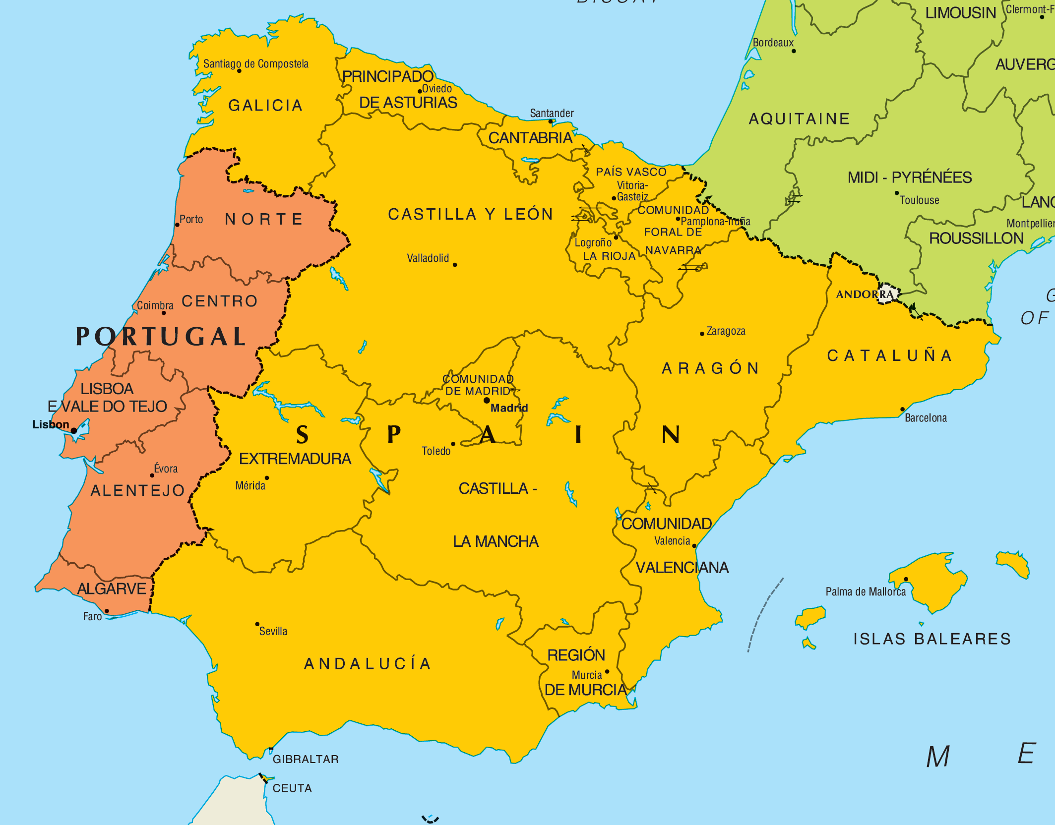 Bản đồ khổ lớn của Bồ Đào Nha năm 2022