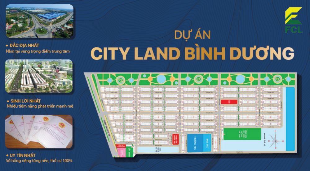 Mặt bằng phân lô dự án đất nền City Land Bình Dương