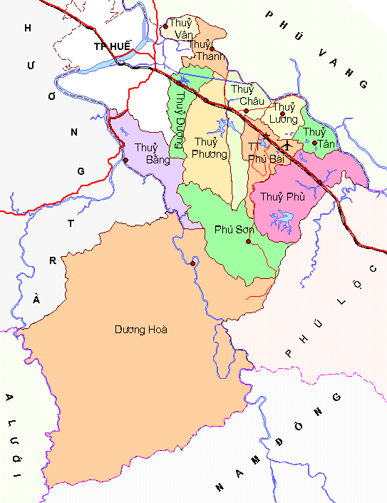 Bản đồ hành chính thị xã Hương Thủy