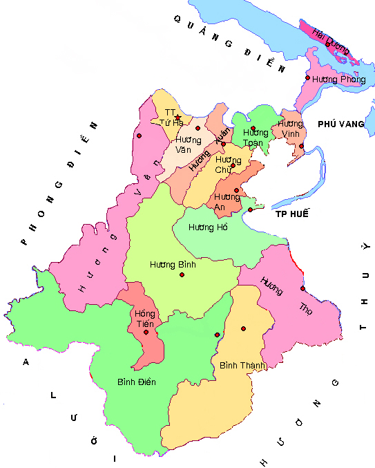 Bản đồ hành chính thành phố Hương Trà