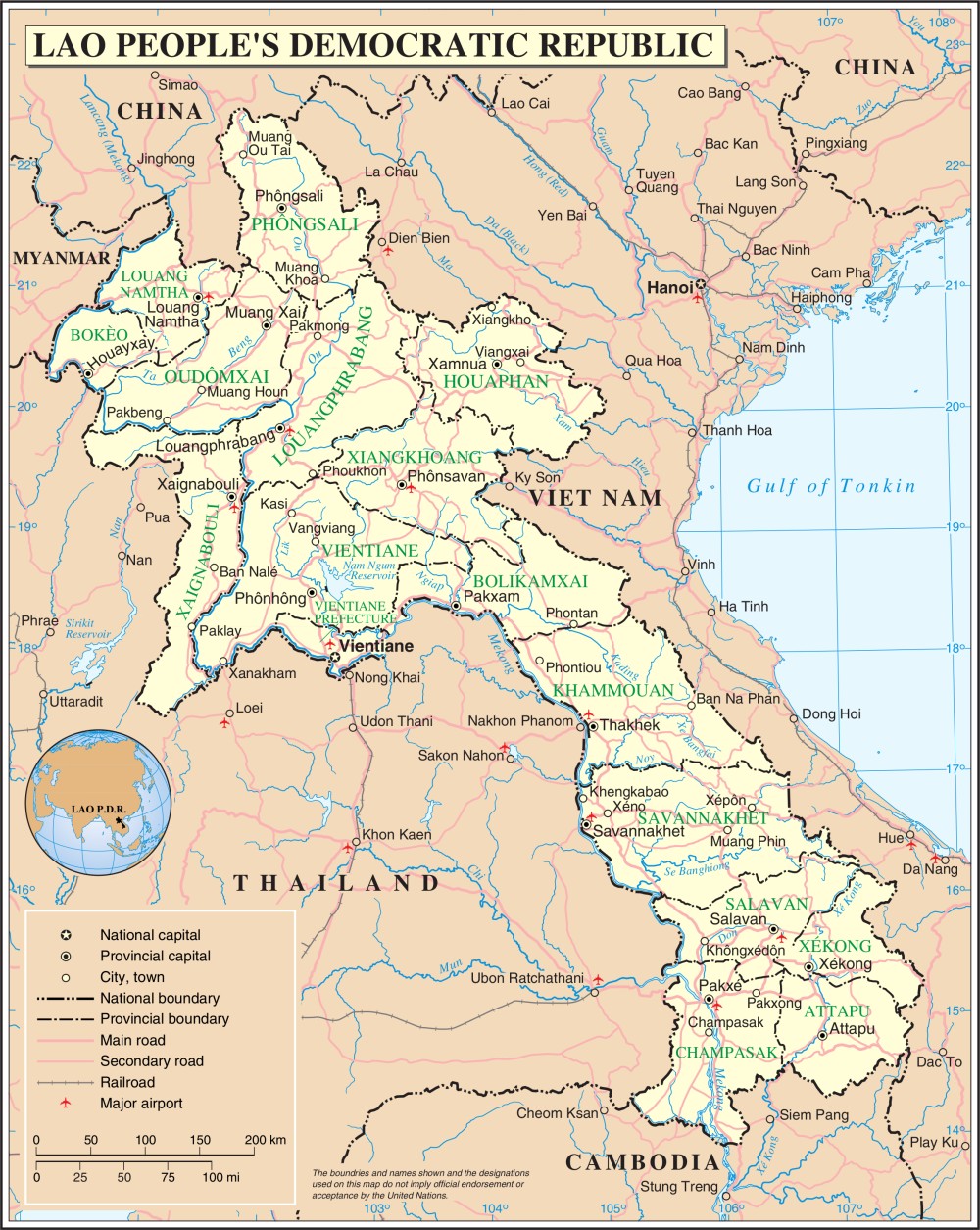 Bản đồ đất nước Lào (Laos) khổ lớn phóng to năm 2023 – Invert.vn