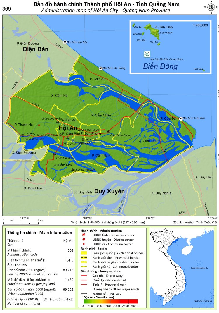 Bản đồ hành chính thị xã Điện Bàn