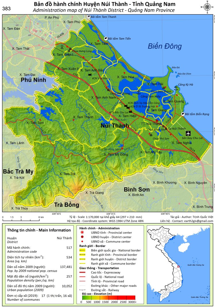 Bản đồ hành chính huyện Phú Ninh
