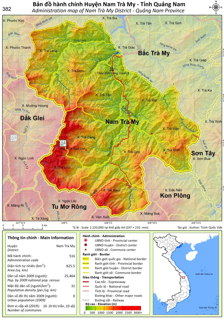 Bản đồ hành chính huyện Nông Sơn