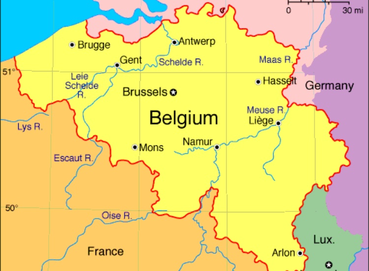                                 Bản đồ Bỉ
