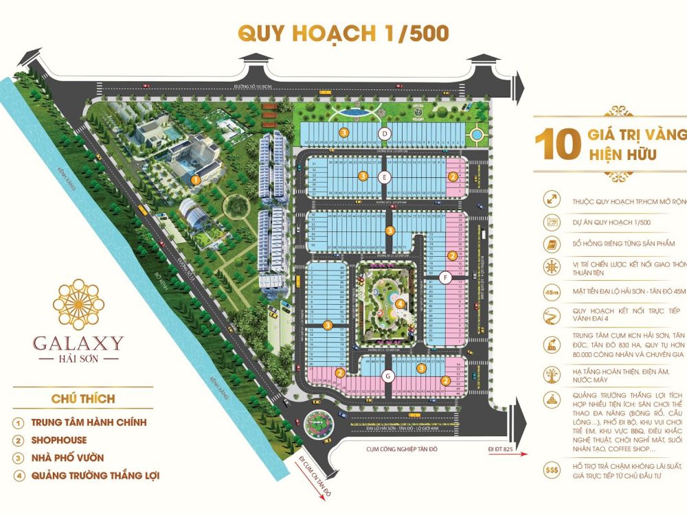 Mặt bằng dự án Galaxy Hải Sơn Đức Hoà Long An