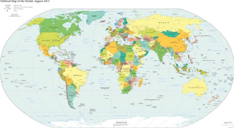 Bản đồ dùng những lục địa bên trên thế giới