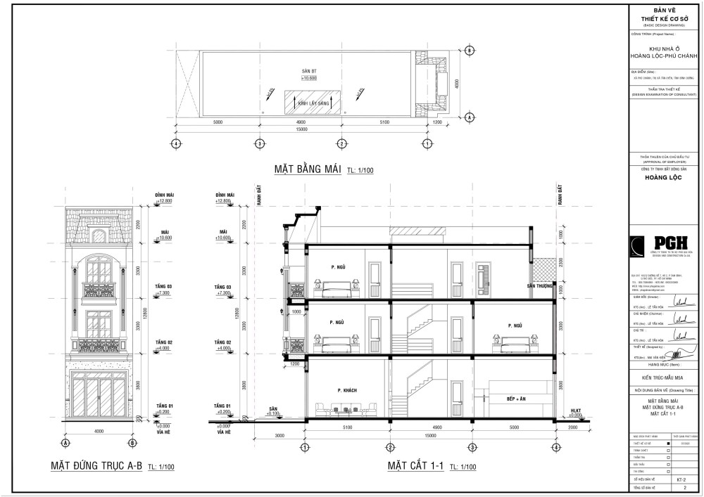Bảng vẽ thiết kế nhà tại dự án Hoàng Lộc Dragon City 2 Bình Dương
