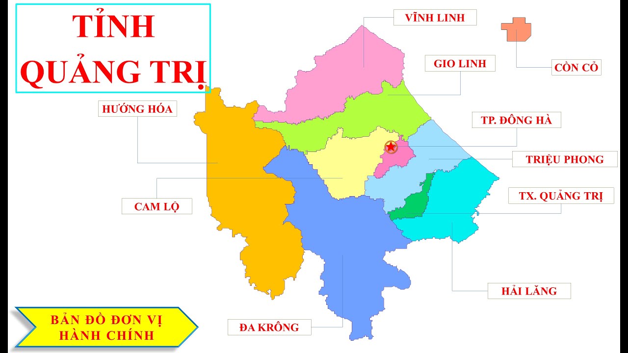 Bản đồ hành chính tỉnh Quảng Trị khổ lớn năm 2023