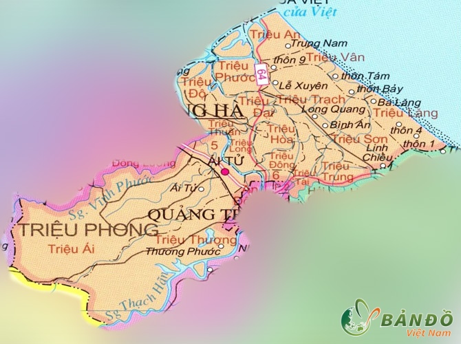 Bản đồ hành chính huyện Triệu Phong