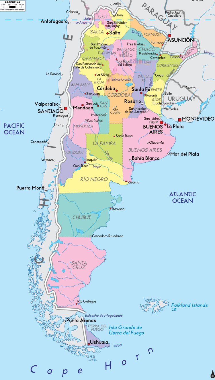 Bản đồ du lịch Argentina