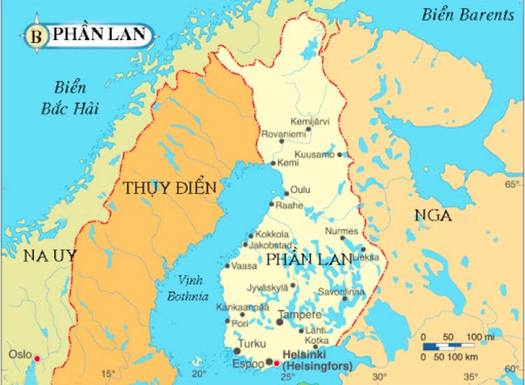 Bản đồ đất nước Phần Lan khổ lớn phóng to năm 2022