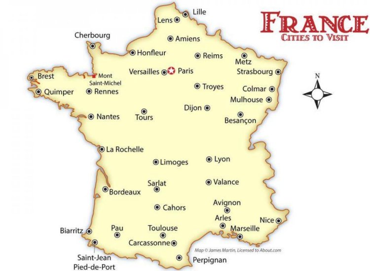 Bản đồ nước Pháp (France) khổ lớn phóng to năm 2022