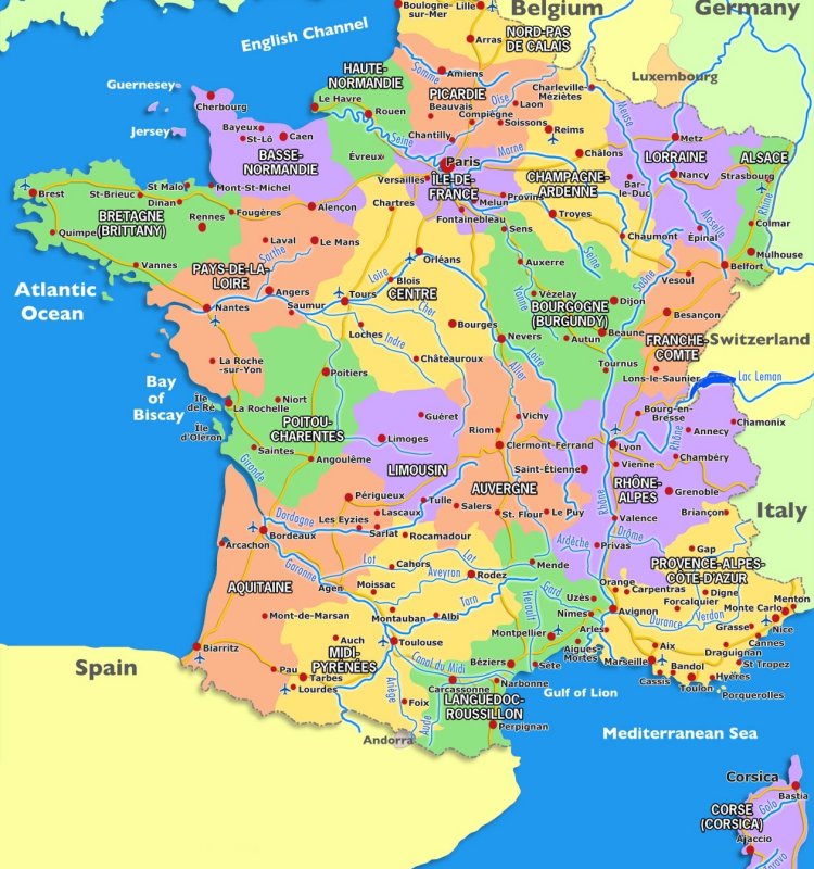 Bản đồ du lịch Nước Pháp