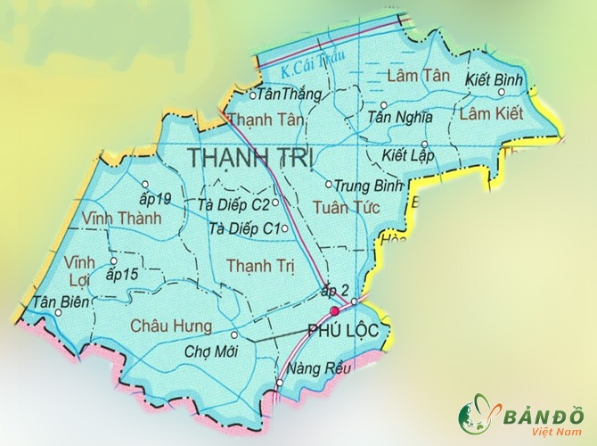 Bản đồ hành chính huyện Chu Thành    