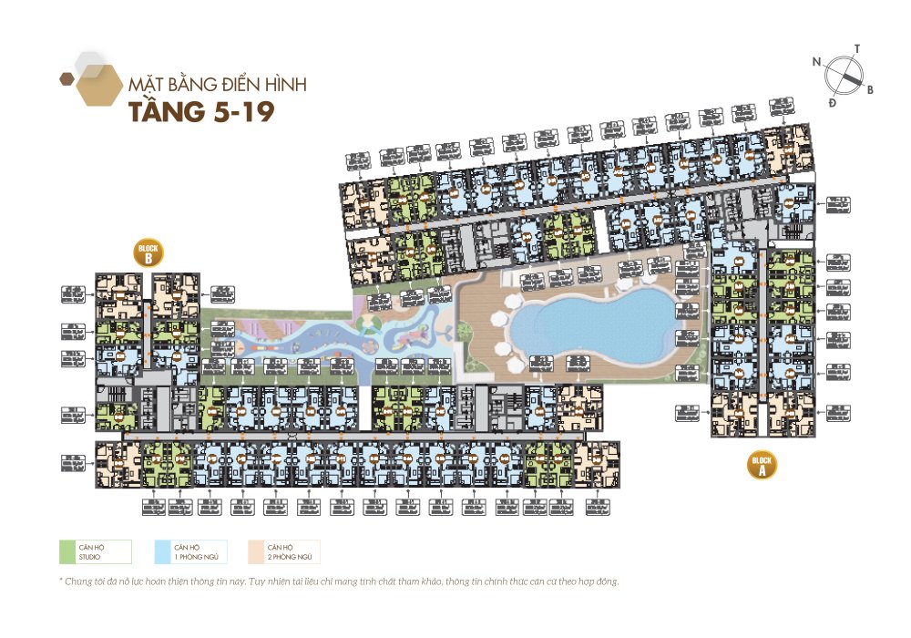 Mặt bằng tầng 5 đến 19 của dự án Legacy Central