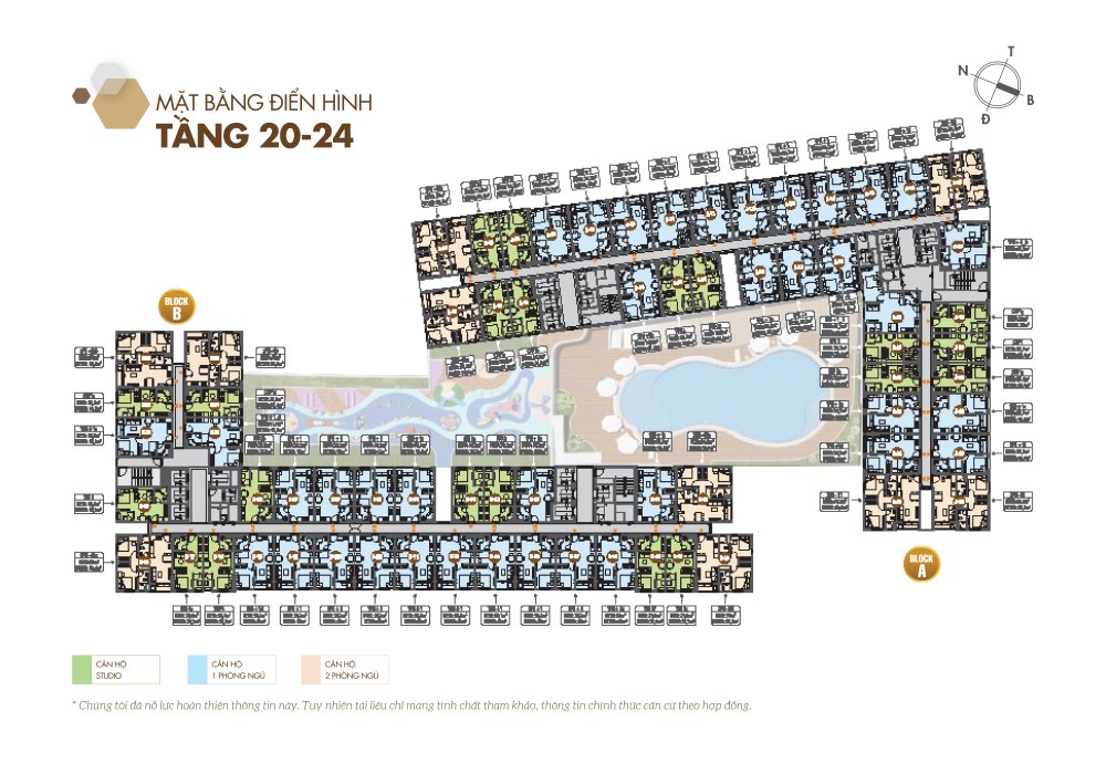 Mặt bằng tầng 20 đến 24 của dự án Legacy Central