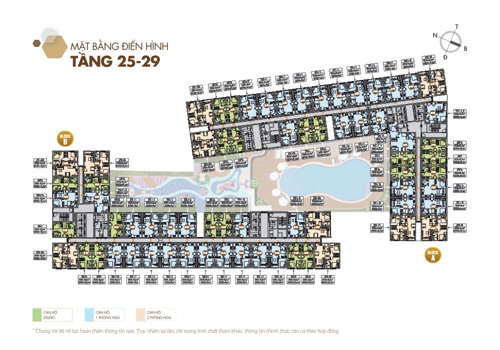 Mặt bằng tầng 25 đến 29 của dự án Legacy Central