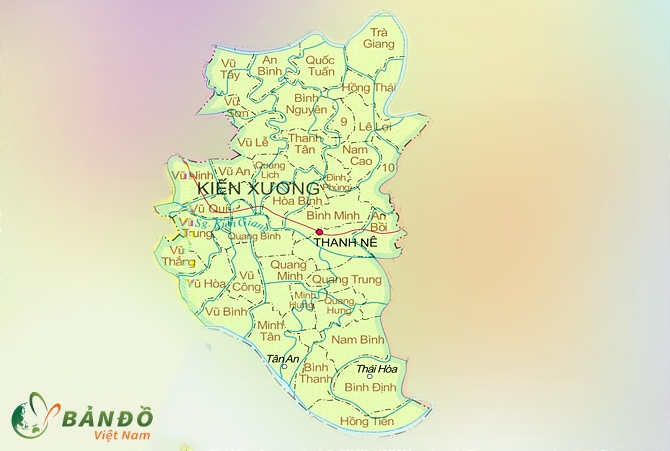 Bản đồ hành chính huyện Kiến Xương    