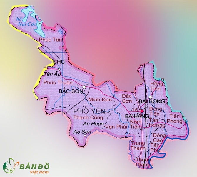 Bản đồ hành chính Thị xã Phổ Yên