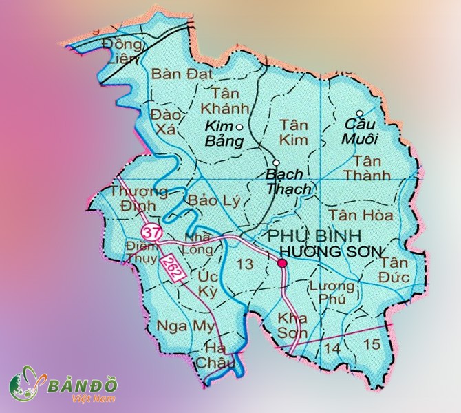 Bản đồ hành chính huyện Phú Bình