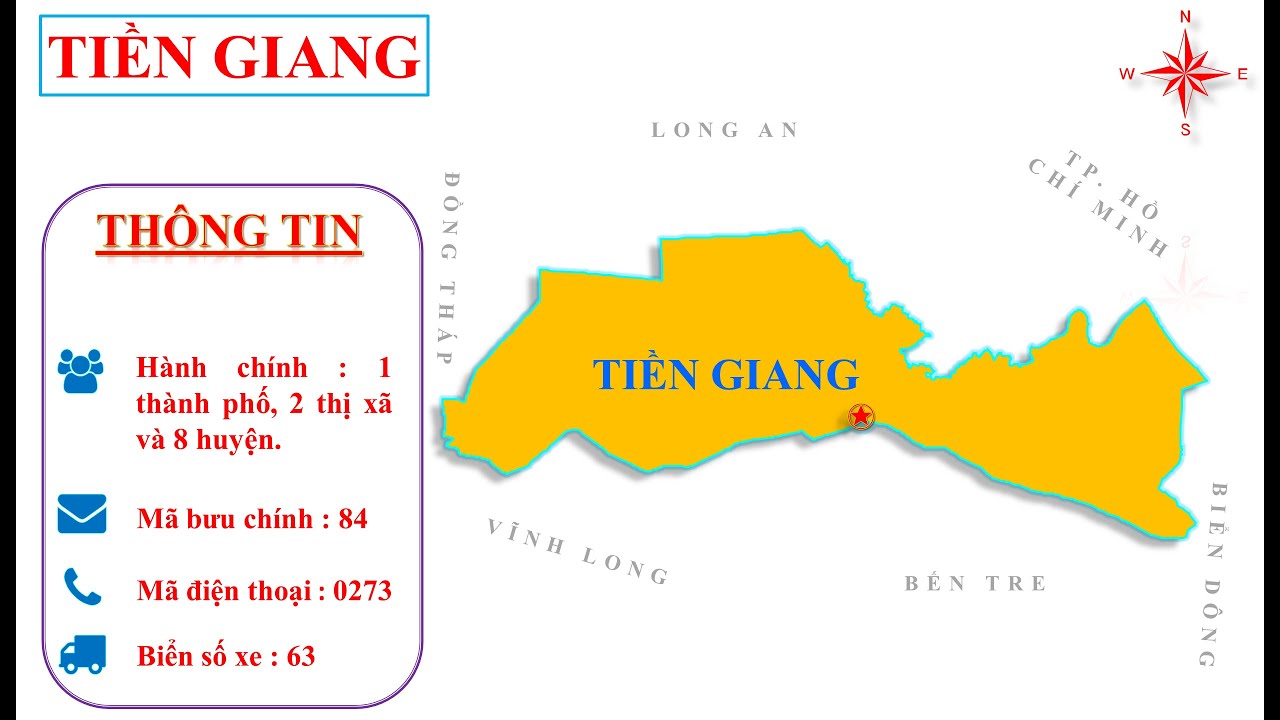 Bản đồ hành chính tỉnh Tiền Giang khổ lớn năm 2022
