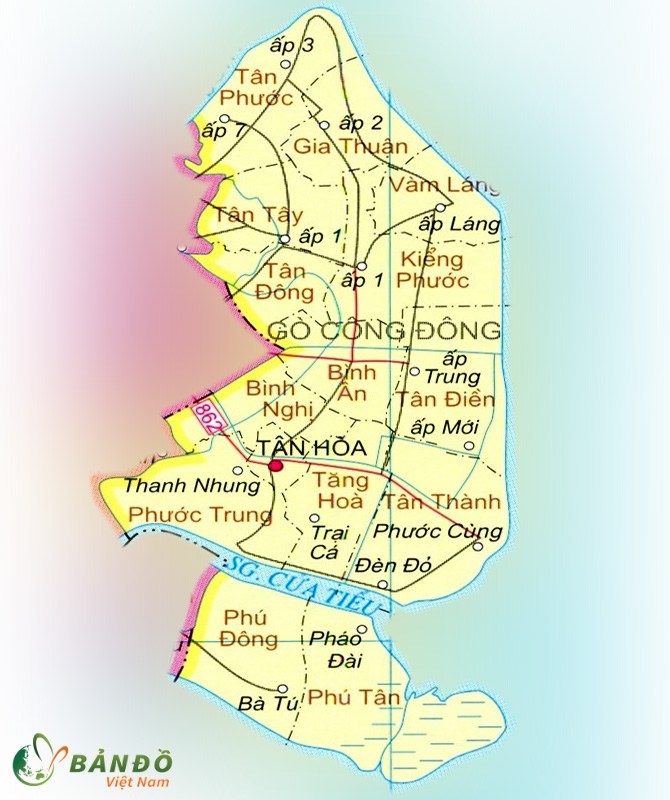 Bản đồ hành chính thành phố Gò Công