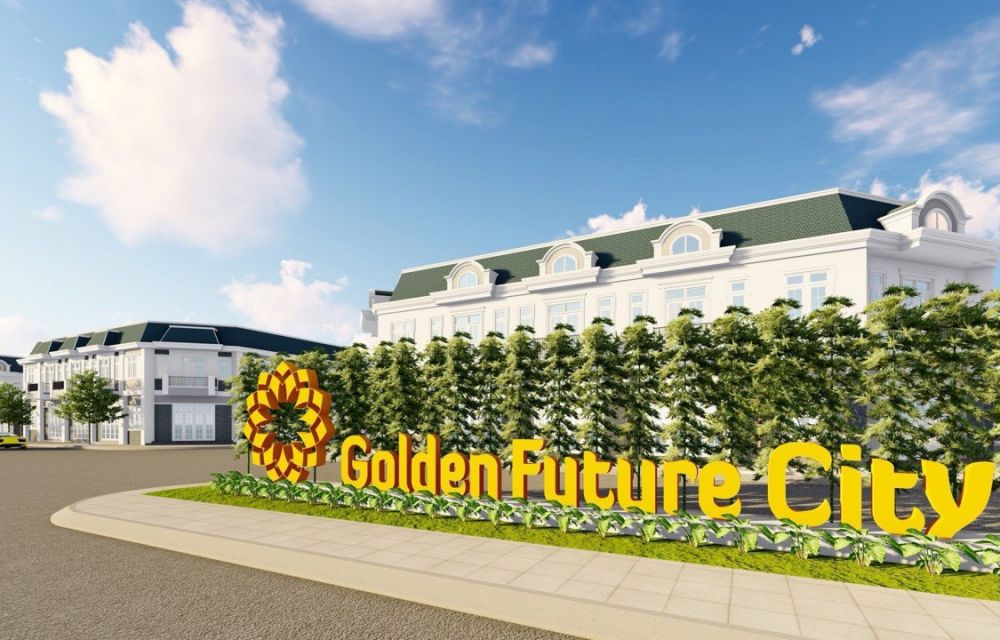 Cổng chính dự án Golden Future City Bàu Bàng 