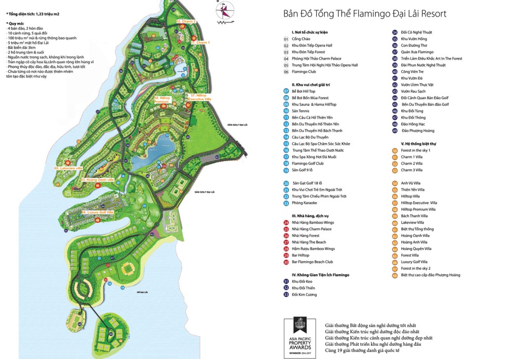 Bản đồ tổng thể Flamingo Đại Lải Resort