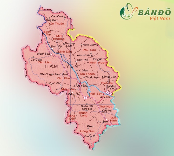 Bản đồ hành chính huyện Hàm Yên