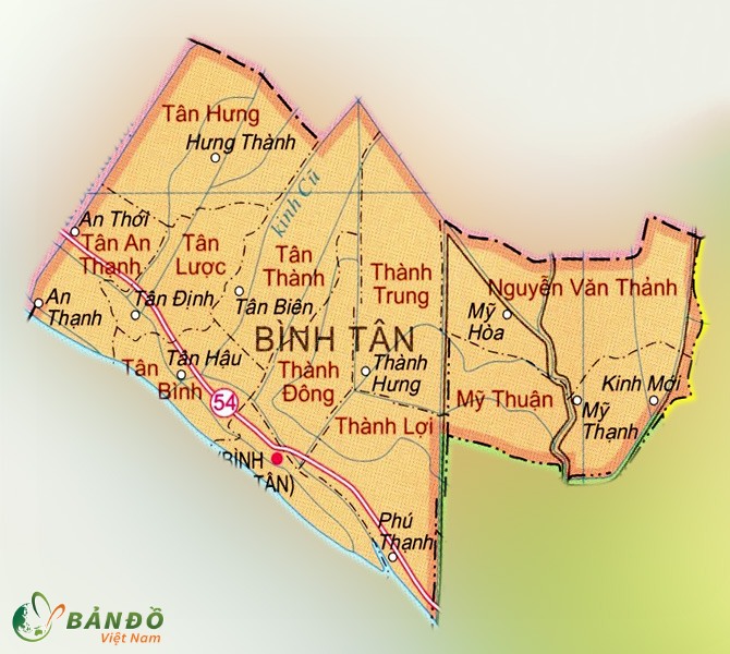 Bản đồ địa lý Huyện Bình Tân