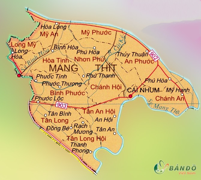 Bản đồ địa lý Huyện Mang Thít