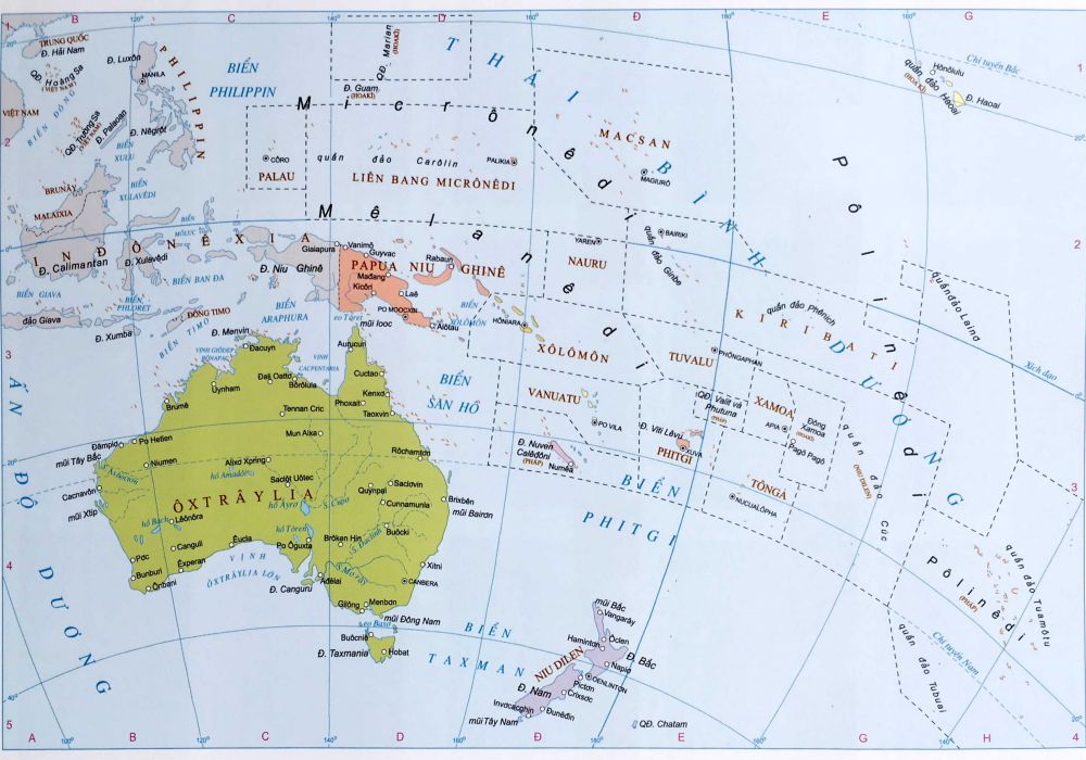 Bản đồ thế giới châu Đại Dương