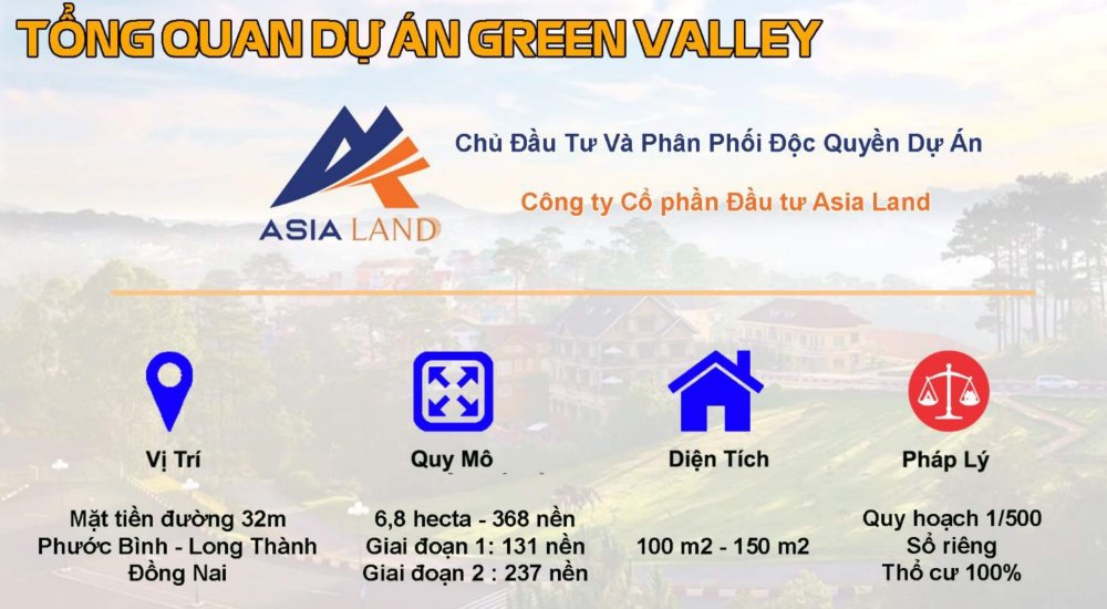 Thông tin chi tiết dự án Green Valley Phước Bình Long Thành