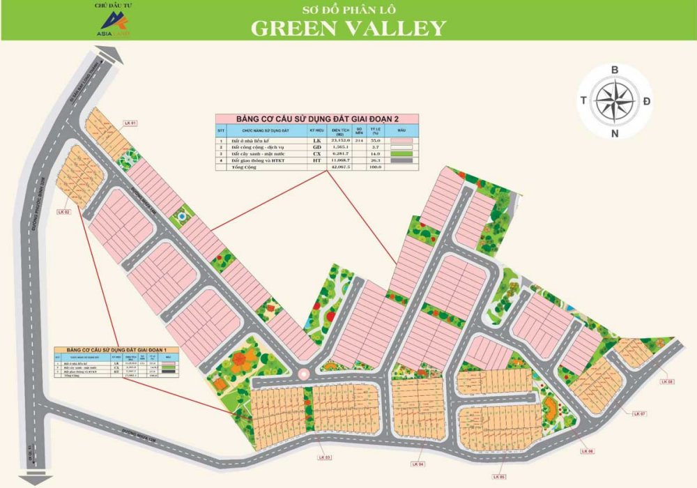 Mặt bằng tổng thể dự án Green Valley Phước Bình Long Thành