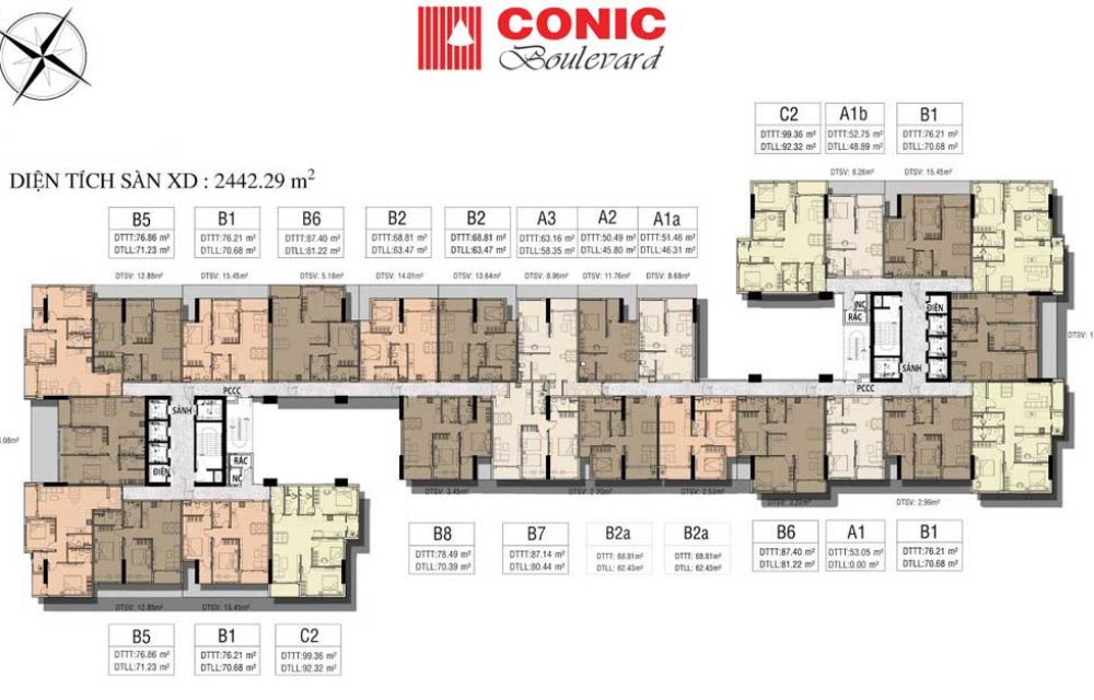 Mặt bằng dự án căn hộ chung cư Conic Boulevard Quận 6 (Dự kiến)