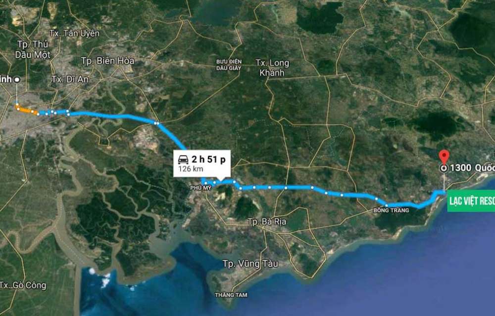 Vị trí dự án Lạc Việt Resort & Spa Bình Thuận trên Google Map