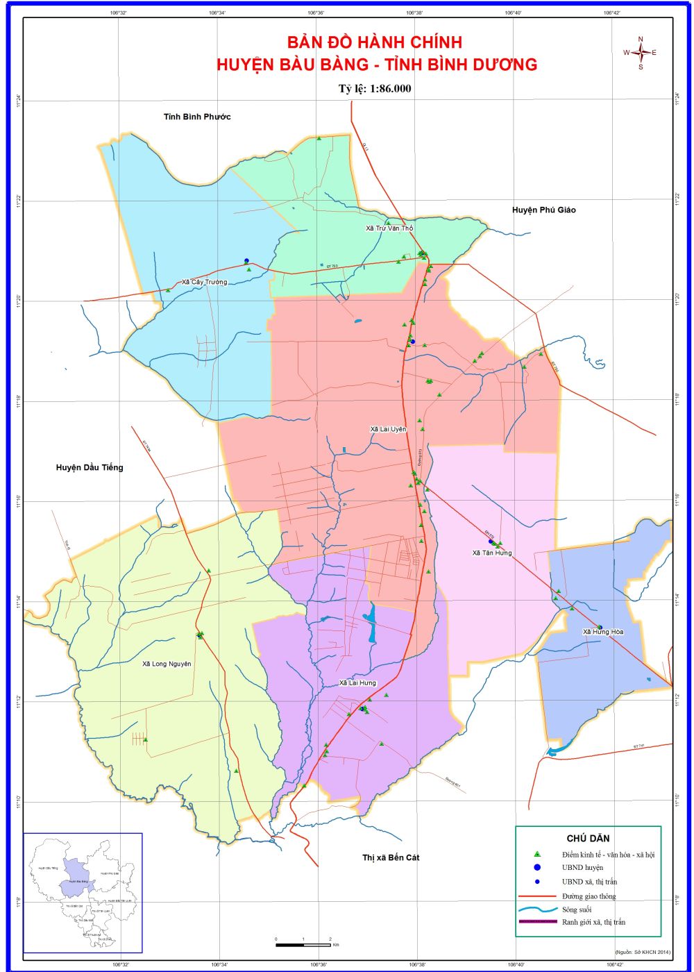 Bản đồ huyện Bàu Bàng